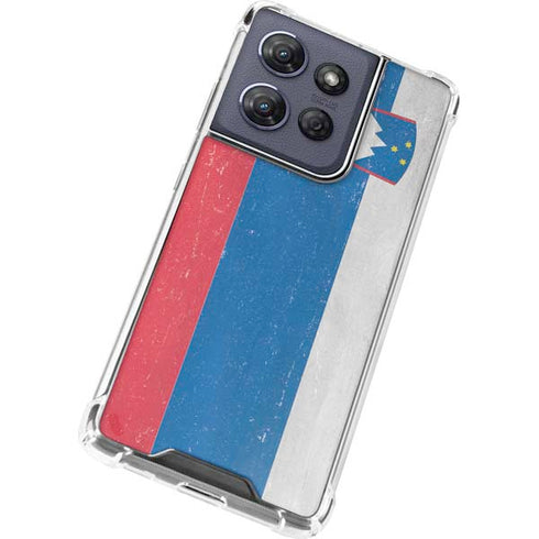 Slovenia Flag Distressed Moto G 5G (2025) Clear Case